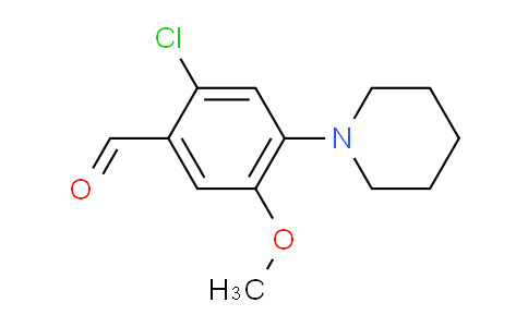 CAS No. 886501-70-8, 2-Chloro-5-methoxy-4-(piperidin-1-yl)benzaldehyde