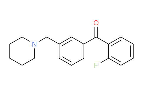 CAS No. 898793-32-3, 2-Fluoro-3'-piperidinomethyl benzophenone