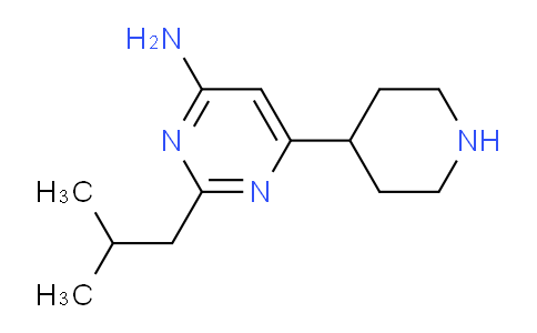 CAS No. 1713589-59-3, 2-Isobutyl-6-(piperidin-4-yl)pyrimidin-4-amine