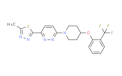 CAS No. 921605-87-0, 2-Methyl-5-(6-(4-(2-(trifluoromethyl)phenoxy)piperidin-1-yl)pyridazin-3-yl)-1,3,4-thiadiazole