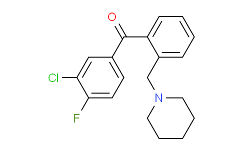 CAS No. 898773-45-0, 3'-Chloro-4'-fluoro-2-piperidinomethyl benzophenone