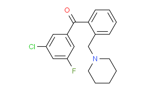 CAS No. 898773-61-0, 3'-Chloro-5'-fluoro-2-piperidinomethyl benzophenone