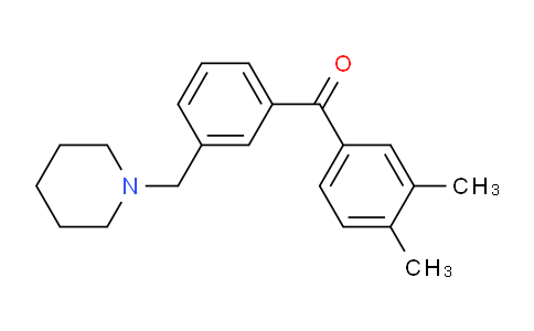 CAS No. 898793-20-9, 3,4-Dimethyl-3'-piperidinomethyl benzophenone