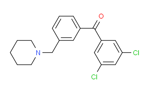 CAS No. 898793-56-1, 3,5-Dichloro-3'-piperidinomethyl benzophenone