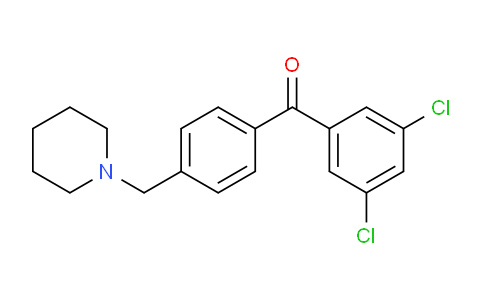 CAS No. 898775-61-6, 3,5-Dichloro-4'-piperidinomethyl benzophenone