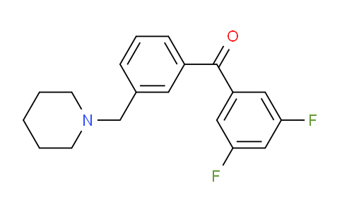 CAS No. 898793-62-9, 3,5-Difluoro-3'-piperidinomethyl benzophenone