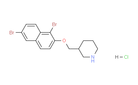 CAS No. 1220018-17-6, 3-(((1,6-Dibromonaphthalen-2-yl)oxy)methyl)piperidine hydrochloride