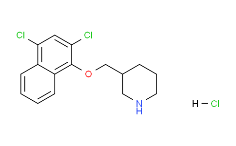 CAS No. 1219972-40-3, 3-(((2,4-Dichloronaphthalen-1-yl)oxy)methyl)piperidine hydrochloride