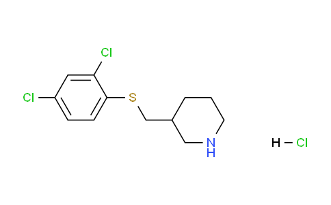 CAS No. 1417793-60-2, 3-(((2,4-Dichlorophenyl)thio)methyl)piperidine hydrochloride