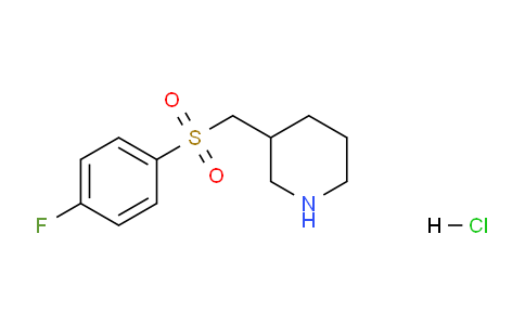 CAS No. 1289388-58-4, 3-(((4-Fluorophenyl)sulfonyl)methyl)piperidine hydrochloride