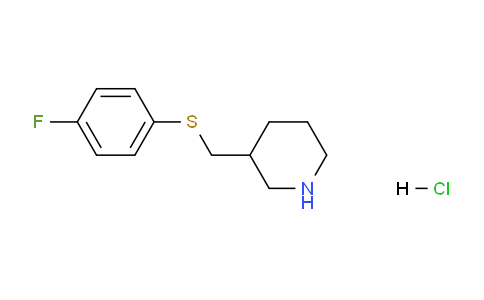 CAS No. 1289385-78-9, 3-(((4-Fluorophenyl)thio)methyl)piperidine hydrochloride