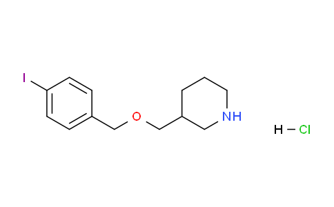 CAS No. 1219979-15-3, 3-(((4-Iodobenzyl)oxy)methyl)piperidine hydrochloride