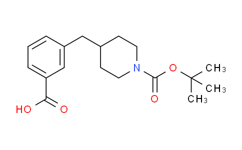 CAS No. 799283-53-7, 3-((1-(tert-Butoxycarbonyl)piperidin-4-yl)methyl)benzoic acid