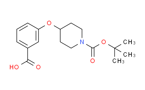 CAS No. 250681-69-7, 3-((1-(tert-Butoxycarbonyl)piperidin-4-yl)oxy)benzoic acid