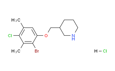 CAS No. 1220017-50-4, 3-((2-Bromo-4-chloro-3,5-dimethylphenoxy)methyl)piperidine hydrochloride