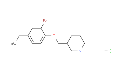 CAS No. 1220030-46-5, 3-((2-Bromo-4-ethylphenoxy)methyl)piperidine hydrochloride