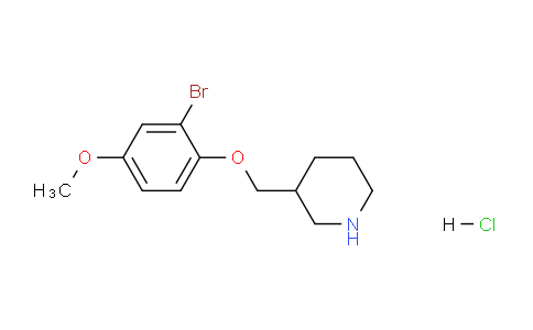 CAS No. 1220032-63-2, 3-((2-Bromo-4-methoxyphenoxy)methyl)piperidine hydrochloride