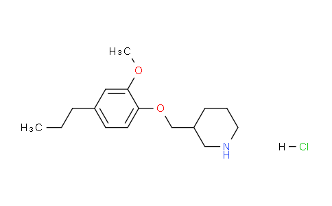 CAS No. 1220034-78-5, 3-((2-Methoxy-4-propylphenoxy)methyl)piperidine hydrochloride