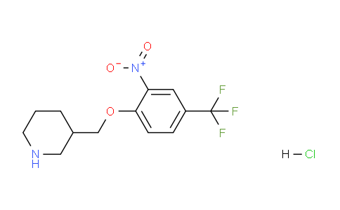CAS No. 1220037-17-1, 3-((2-Nitro-4-(trifluoromethyl)phenoxy)methyl)piperidine hydrochloride