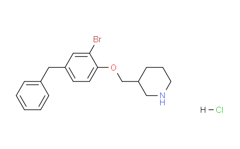 CAS No. 1220035-21-1, 3-((4-Benzyl-2-bromophenoxy)methyl)piperidine hydrochloride