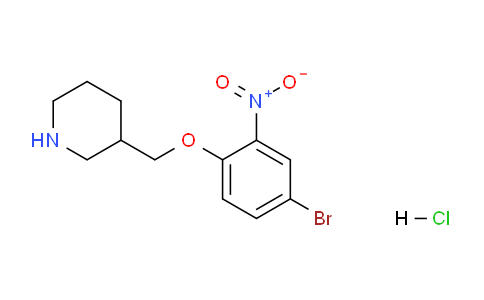 CAS No. 1220021-00-0, 3-((4-Bromo-2-nitrophenoxy)methyl)piperidine hydrochloride