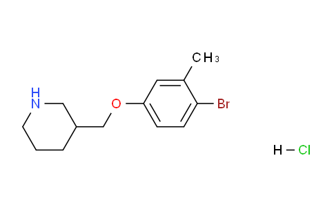 CAS No. 1220027-03-1, 3-((4-Bromo-3-methylphenoxy)methyl)piperidine hydrochloride