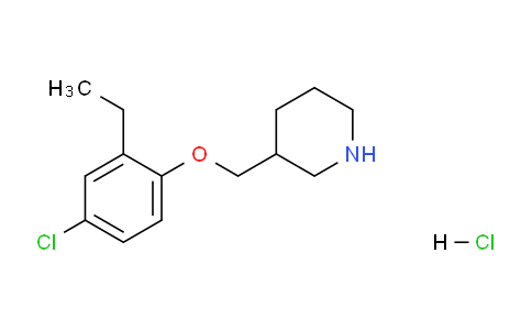 CAS No. 1220028-12-5, 3-((4-Chloro-2-ethylphenoxy)methyl)piperidine hydrochloride