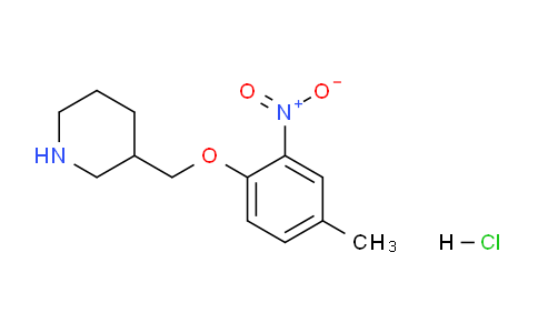 CAS No. 1220037-62-6, 3-((4-Methyl-2-nitrophenoxy)methyl)piperidine hydrochloride