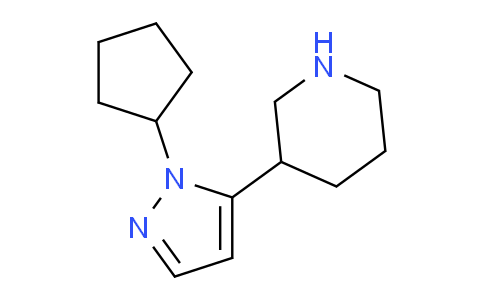 CAS No. 1437432-02-4, 3-(1-Cyclopentyl-1H-pyrazol-5-yl)piperidine