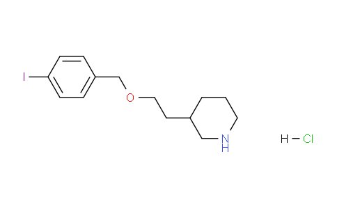 CAS No. 1220032-44-9, 3-(2-((4-Iodobenzyl)oxy)ethyl)piperidine hydrochloride