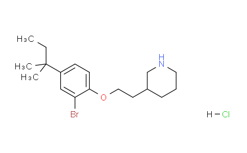 CAS No. 1220033-93-1, 3-(2-(2-Bromo-4-(tert-pentyl)phenoxy)ethyl)piperidine hydrochloride