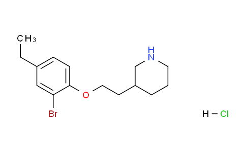 CAS No. 1219961-21-3, 3-(2-(2-Bromo-4-ethylphenoxy)ethyl)piperidine hydrochloride