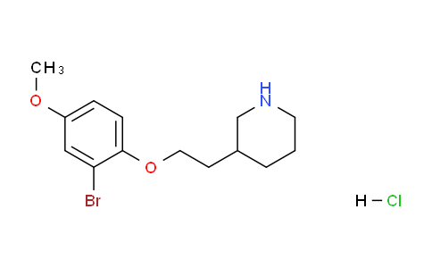CAS No. 1219964-17-6, 3-(2-(2-Bromo-4-methoxyphenoxy)ethyl)piperidine hydrochloride