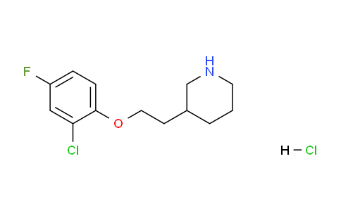 CAS No. 1220031-64-0, 3-(2-(2-Chloro-4-fluorophenoxy)ethyl)piperidine hydrochloride