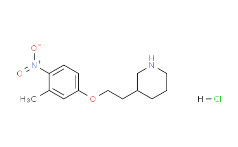 CAS No. 1220038-03-8, 3-(2-(3-Methyl-4-nitrophenoxy)ethyl)piperidine hydrochloride