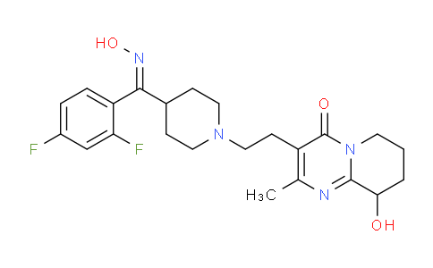 CAS No. 1141761-80-9, 3-(2-(4-((2,4-Difluorophenyl)(hydroxyimino)methyl)piperidin-1-yl)ethyl)-9-hydroxy-2-methyl-6,7,8,9-tetrahydro-4H-pyrido[1,2-a]pyrimidin-4-one