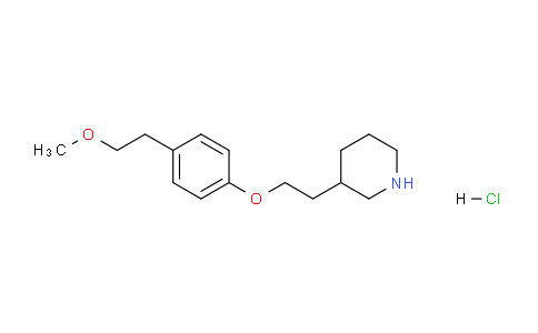 CAS No. 1219956-96-3, 3-(2-(4-(2-Methoxyethyl)phenoxy)ethyl)piperidine hydrochloride