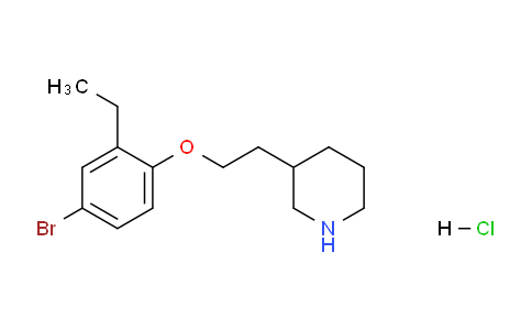 CAS No. 1219963-98-0, 3-(2-(4-Bromo-2-ethylphenoxy)ethyl)piperidine hydrochloride