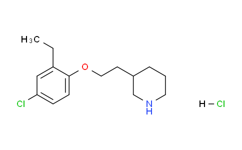 CAS No. 1219979-52-8, 3-(2-(4-Chloro-2-ethylphenoxy)ethyl)piperidine hydrochloride