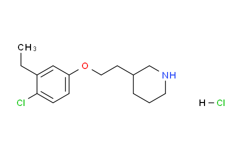 CAS No. 1220034-27-4, 3-(2-(4-Chloro-3-ethylphenoxy)ethyl)piperidine hydrochloride