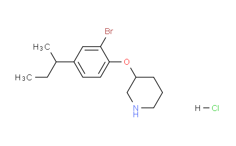 CAS No. 1220032-73-4, 3-(2-Bromo-4-(sec-butyl)phenoxy)piperidine hydrochloride