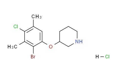 CAS No. 1220020-78-9, 3-(2-Bromo-4-chloro-3,5-dimethylphenoxy)piperidine hydrochloride