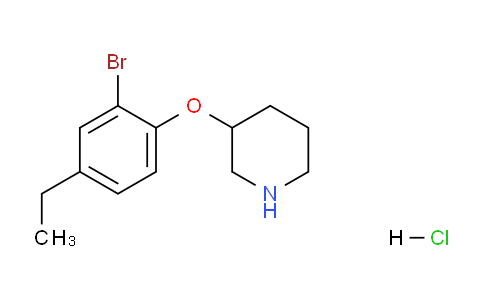 CAS No. 1219967-88-0, 3-(2-Bromo-4-ethylphenoxy)piperidine hydrochloride