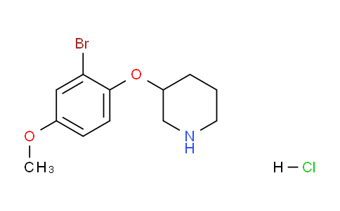 CAS No. 1220017-01-5, 3-(2-Bromo-4-methoxyphenoxy)piperidine hydrochloride