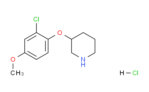 CAS No. 1220018-89-2, 3-(2-Chloro-4-methoxyphenoxy)piperidine hydrochloride