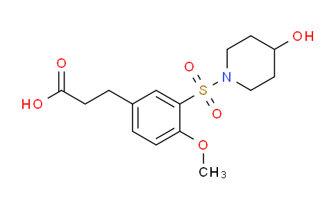 CAS No. 1708301-13-6, 3-(3-((4-Hydroxypiperidin-1-yl)sulfonyl)-4-methoxyphenyl)propanoic acid