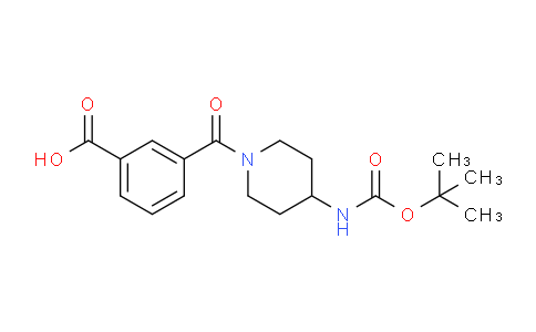 CAS No. 1286275-71-5, 3-(4-((tert-Butoxycarbonyl)amino)piperidine-1-carbonyl)benzoic acid