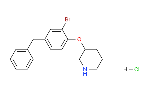 CAS No. 1220017-31-1, 3-(4-Benzyl-2-bromophenoxy)piperidine hydrochloride