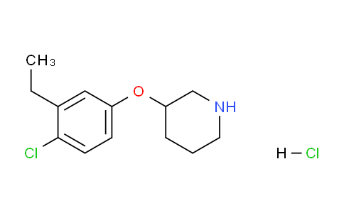 CAS No. 1220033-00-0, 3-(4-Chloro-3-ethylphenoxy)piperidine hydrochloride