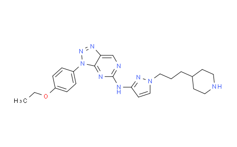 CAS No. 1956330-99-6, 3-(4-Ethoxyphenyl)-N-(1-(3-(piperidin-4-yl)propyl)-1H-pyrazol-3-yl)-3H-[1,2,3]triazolo[4,5-d]pyrimidin-5-amine